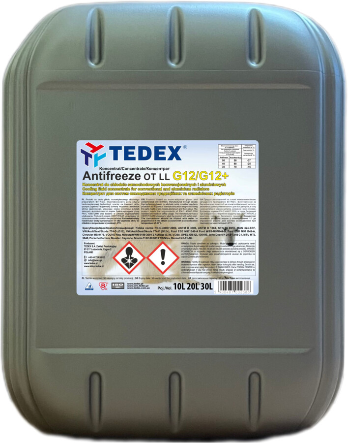 Охолоджувальна рідина TEDEX ANTIFREEZE Concentrate OT LL (G12/G12+)